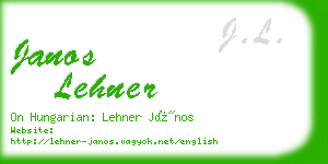 janos lehner business card